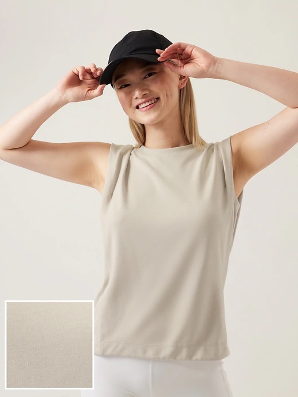 ATHLETA Seasoft Tank Sweatshirt size XL | cream